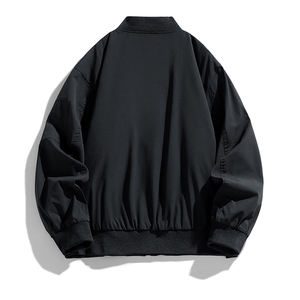 Chaqueta de algodón personalizada con logotipo para primavera y otoño, abrigo de piloto cálido para hombre, estilo retro, color sólido, holgado, informal, uniforme de béisbol. - Product Image 2