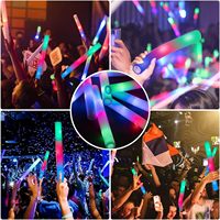 Bâton lumineux LED 7 couleurs de 48 cm en coton perlé avec 3 modes pour Noël, anniversaires et Nouvel An - Vente en gros