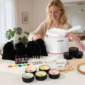 ชุดทำเทียนหอม DIY แบรนด์ส่วนตัว พร้อมเครื่องอุ่นเทียน ขี้ผึ้งถั่วเหลือง 450 กรัม กระป๋องเทียน 8 กระป๋อง และน้ำมันหอมระเหย 4 ชนิด สำหรับงานฝีมือที่บ้าน - Product Image 1