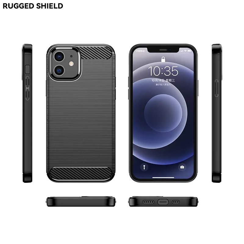 Best Selling 2020 Carbon Fiber Shockproof Soft TPU Back Cover mobile Phone Case For iPhone 12 mini