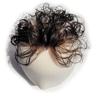 Peluca de 7 pulgadas, ligera, transpirable, atada a mano para hombres, tupé de cabello humano negro Natural indetectable con Clip para hombres para retroceder - Product Image 2