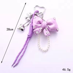Creative Gift PU Leather Korean Bow <b>Key</b> <b>Chains</b> Bow Tassel Keyring Bag Accessories Pendant Cheer Bow Keychain - Product Image 6