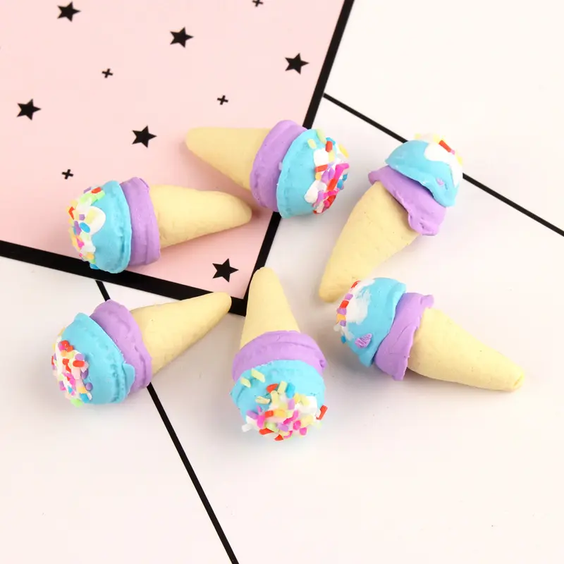 New Polymer Ice Cream Charms DIY Clay Accessories Food Play For Decoration