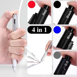 Stylo Métallique Multifonction 4-en-1 Style Sportif, Rétractable, à Détection de Gravité, Mécanique et à Bille, avec Boîte Cadeau – Vente en Gros - Product Image 3