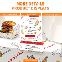 Boîte à hamburger en papier kraft personnalisée avec couvercle, emballage alimentaire à emporter portable pour sandwich, hot dog, gâteau, beignet, boulangerie