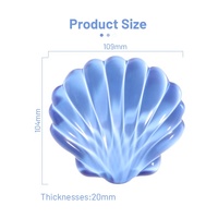 Tapis de souris en cristal bleu personnalisé Conch, transparent, en gel, sublimation, en silicone, pour jeux, repose-poignet pour la maison et le bureau