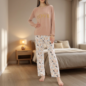 Casual <b>Knitted</b> Full Length Regular Fit Women's 2-Piece Eco-Friendly Breathable Daily Wear <b>Sets</b> - Product Image 3