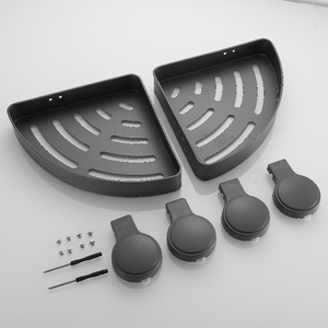 Estante de almacenamiento grueso negro moderno, trípode de aluminio de espacio no perforado, esquina triangular de doble capa para uso en el baño del Hotel - Product Image 4