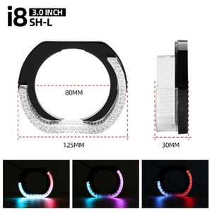 3inch" RGBW 12V L-shaped Multicolor Front <b>Light</b> <b>Led</b> Angel Eyes halo Rings Headlights Decorate Shroud Cover for <b>Projector</b> Lens - Product Image 6