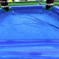Auvent de piscine gonflable pour fête estivale tropicale avec piliers en forme de palmiers pour jeux aquatiques en plein air et événements de plage