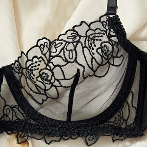 ZZYUP 6825KJN Conjunto de lencería transparente con bordado floral para mujer Conjunto de sujetador y bragas de encaje Camisola Ropa interior de encaje - Product Image 4