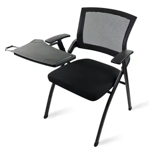 Cadeiras ergonômicas para treinamento de escritório, preço de atacado, encosto de cabeça ajustável em tecido de malha, dobrável e empilhável, para uso doméstico em sala de conferências
