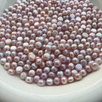 Perles de culture d'eau douce de qualité AAA de 8-9 mm, forme bouton, couleur violette, perles lisses à moitié percées de 0,9 mm pour la fabrication de bijoux