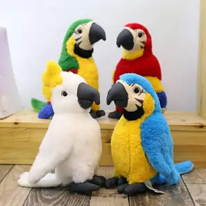 Promocional al por mayor personalizado realista suave felpa guacamayo loro juguetes de peluche