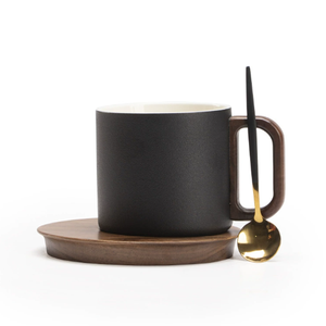 Trendy Fashionable Ceramic Latte Porcelain <b>Cup</b> <b>Saucer</b> Glossy Finish Eco-Friendly Dishwasher Safe Microwave Safe Oven Safe Modern - Product Image 4