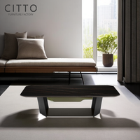 Chine Usine de meubles moderne Table basse en céramique noire Pilier central Personnalisation du support de la table basse