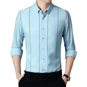 <span class=keywords><strong>Chemise</strong></span> d'affaires pour hommes à manches longues, style européen et américain, nouvelle collection printemps-été, vente en gros - Product Image 1
