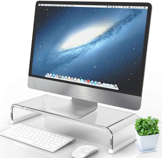 BOSN Computer Monitor Desktop Stand Riser for Keyboard Storage Laptop Printer TV