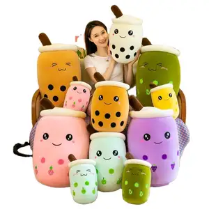 Kawaii Cartoon Stuffed Doll Cute Gift Soft Hug Pillow Boba Milk Tea Cup Plush Toys for Kids Children