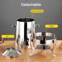 Équipement Commercial 13L, Distributeur de Boissons Chaudes et Tièdes en Acier Inoxydable pour Jus et Café, Chauffe-Plat Électrique de Buffet