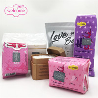 Serviettes hygiéniques en coton biologique et sans chlore, serviettes hygiéniques à marque privée, emballages biodégradables