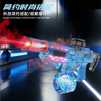 HK433 Elektrische Wasserpistole mit Großer Reichweite Automatische Wasserspritzpistole Spielzeug mit Sprühfunktion und Flammenlicht für Sommerliche Outdoor-Schießspiele