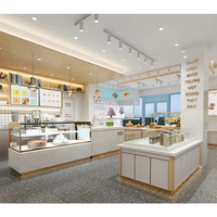 Meuble de boutique de café en verre personnalisé pour boulangerie montage pour magasin de beignets vitrine design marbre pour café comptoir de présentation de bar