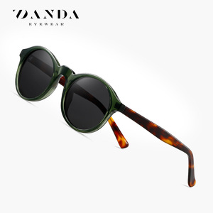 Danda <b>Sunglasses</b> S31126 <b>Round</b> Frame Acetate Temples UV400 Protection Unisex - Product Image 1