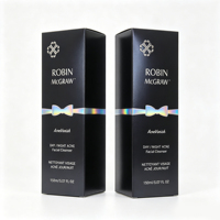 Boîte d'emballage cosmétique haut de gamme en carton argenté, avec finition gaufrée effet froissé et motif UV 'Ice Flower', personnalisable et gaufrage disponible