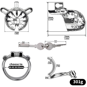 Jaula de Castidad Masculina de Metal FRRK, Anillo para Pene Transpirable, Anillos de Bloqueo para Pene, Anillos PA, Juguetes Sexuales BDSM para Hombres - Product Image 6