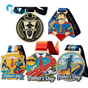 Médaille personnalisée pour la fête des pères, mini marathon, course à pied, pour le meilleur papa, le super père, le père, cadeau de fête des pères - Product Image 1