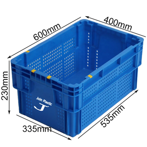Tham Gia 42L Bán Buôn Nông Nghiệp Thùng Nhựa Vận Chuyển Hậu Cần Stackable Trái Cây Rau Tote Hộp Lưu Trữ Với Xử Lý - Product Image 1