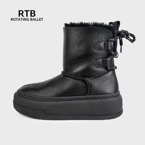 Không thấm nước mùa đông tuyết khởi động mịn lông chống trượt Giày len chất liệu giản dị cổ điển và đa năng - Product Image 2