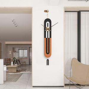 Modern Nordic Art Wall <b>Clock</b> Irregular Shape Quartz Movement Pendulum Living Room Decorative <b>Clock</b> <b>Battery</b> Powered Single Face - Product Image 2
