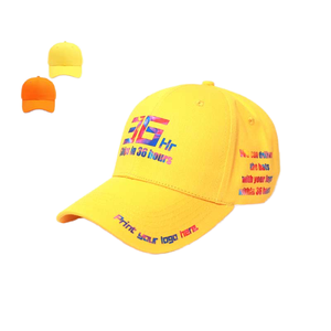 Casquette de baseball personnalisée en sergé de coton jaune à 6 panneaux, avec logo imprimé sur mesure, livraison express en 36 heures, vente en gros - Product Image 2