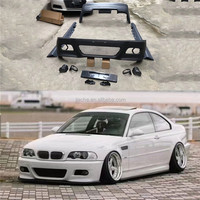Kit de carrosserie PP non peint Pare-chocs avant Pare-chocs arrière Jupes latérales Tabliers pour BMW Série 3 E46 M3 Style Couvre-coffre accessoires