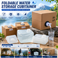Conteneur d'eau carré pliable en LDPE 5L 10L 15L 20L, sac pliable Cubitainer Bag-in-Box pour stockage de produits chimiques, utilisation en camping et en extérieur