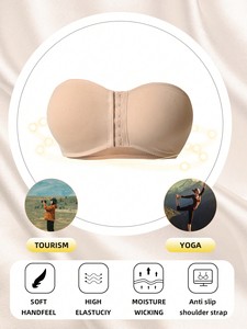 <span class=keywords><strong>Reggiseno</strong></span> <span class=keywords><strong>senza</strong></span> <span class=keywords><strong>spalline</strong></span> da donna, top a tubino invisibile <span class=keywords><strong>senza</strong></span> cuciture, <span class=keywords><strong>reggiseno</strong></span> push-up monopezzo con bottoni frontali, imbottitura, <span class=keywords><strong>schiena</strong></span> decorata, traspirante - Product Image 5