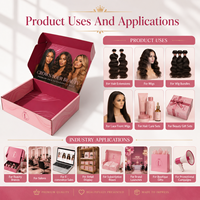 Caja de Envío Corrugada Rosa con Impresión UV Personalizada al por Mayor para Pequeñas Empresas, para Empaque de Extensiones de Cabello y Pelucas
