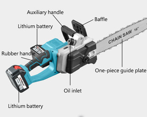 Tronçonneuse sans fil professionnelle KONSUN 42V, barre et chaîne de 16 pouces, outil lithium haute puissance, personnalisable OEM - Product Image 3