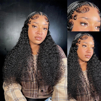 Pelucas frontales de encaje transparente HD de 30 pulgadas con ondas profundas, pre-arrancadas, 13x4, rizadas, de cabello humano Remy vietnamita