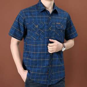 <span class=keywords><strong>Chemise</strong></span> en coton à carreaux à manches longues pour hommes, pour les sports de plein air, la randonnée, l'escalade, la chasse et le printemps. - Product Image 5