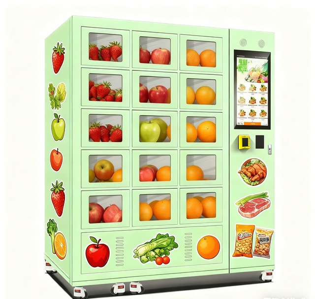 Haloo Vending Machine Supplier Refrigerated Locker Vending Machine with Cooling System for Fresh Fruits and Meat
