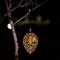 Lanterne solaire LED décorative en métal pour l'extérieur, idéale pour la décoration de patio, allée, jardin, véranda et cour.
