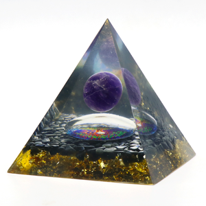 PuJiang grosir batu penyembuhan piramida ortonit dan piramida Amethyst Orgone Spiritual piramida ornamite Reiki - Product Image 2
