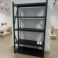 Estantería Metálica Ligera y Duradera de 4 Niveles, Estante de Almacenamiento sin Pernos, Exhibidor Vertical para Almacén o Tienda