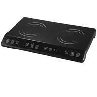 Panneau Microlite 3500W plaque de cristal noir 2 brûleurs cuisinière à Induction électrique polie pour soupe ragoût Hotpot vapeur