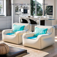 Canapé gonflable blanc minimaliste, luxe extérieur, tissu polyester, canapé gonflable portable en PVC, chaise pour événements, terrasse