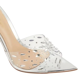 Sandales mules à talons hauts pour femmes en PU, style mariée, à lacets, avec strass, hauteur de talon 10-11 cm, respirantes - Product Image 1