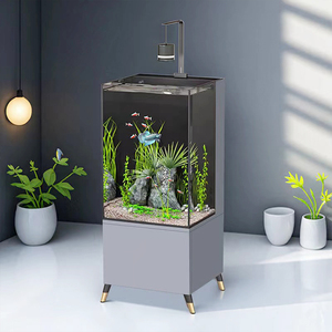 새로운 디자인 150L 미디엄 스퀘어 유리 수족관 장식용 어항 - Product Image 1
